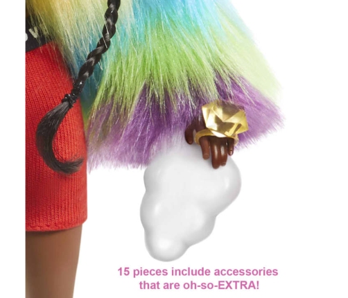 Barbie Extra Doll-Rainbow Coat lelle GVR04