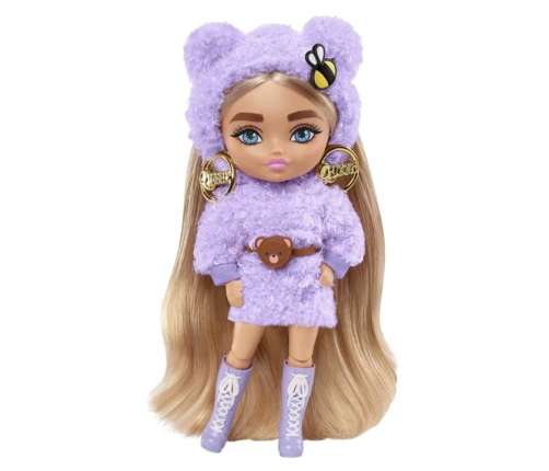 Barbie Extra Mini Doll кукла Blonde Pigtails Purple Hoodie HGP66