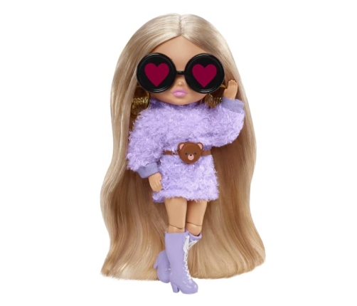 Barbie Extra Mini Doll кукла Blonde Pigtails Purple Hoodie HGP66