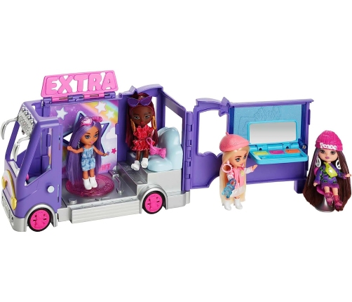 Barbie Extra Mini Mini Doll + Tour Bus HKF84 Autobus + mini lelle