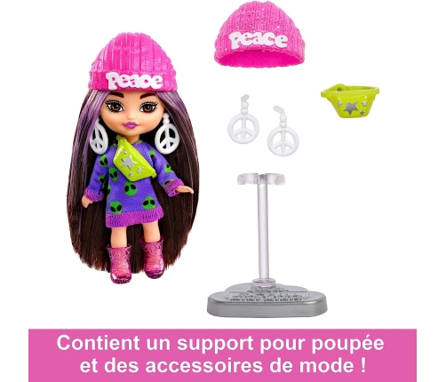 Barbie Extra Mini Minis Brunette Alien Print HLN46 Lelle