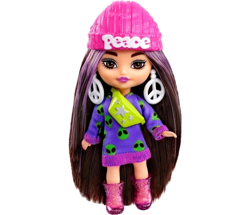 Barbie Extra Mini Minis Brunette Alien Print HLN46 Lelle