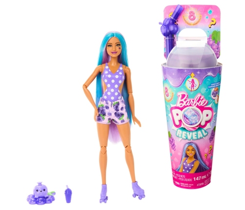 Barbie Pop Reveal Fruit Grape Fruits + 8 Surprises Lelle + Krūze