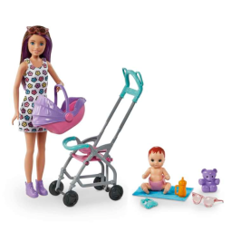 Barbie Skipper Babysitters Lelle + Ratiņi