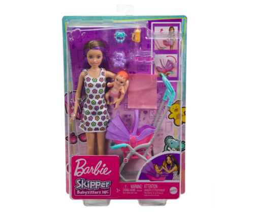 Barbie Skipper Babysitters Lelle + Ratiņi