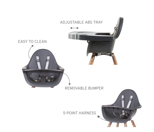 Стульчик для кормления 2в1 CHILDHOME Evolu 2 Chair Natural anthracite