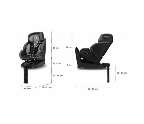 Bērnu Autokrēsls 0-18 kg Lionelo LUKAS CARBON I-SIZE Isofix