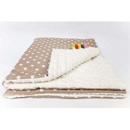 Bērnu divpusēja sedziņa Ankras MINKY Dots beige-ecri 75х100 cm