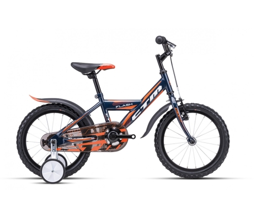 Bērnu velosipēds divritenis CTM Flash Kids Blue orange 16 collas