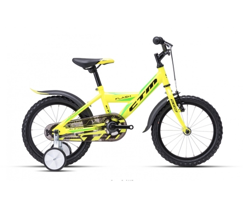 Bērnu velosipēds divritenis CTM Flash Kids Yellow 16 collas