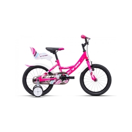 Bērnu velosipēds divritenis CTM Jenny Kids Pink white 16 collas