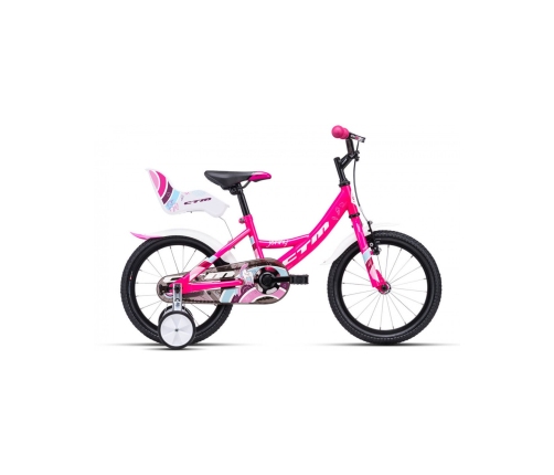 Bērnu velosipēds divritenis CTM Jenny Kids Pink white 16 collas