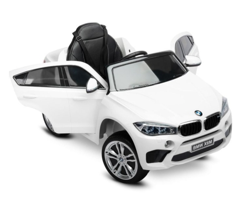 Bērnu Elektroauto ar pulti BMW X6M White Oiled