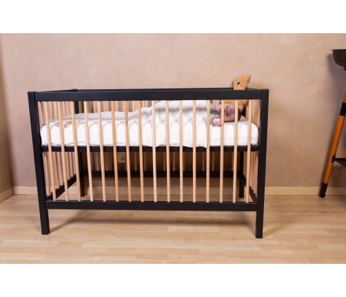 Детская кроватка 60x120 см Childhome Cot 97 Black Natural