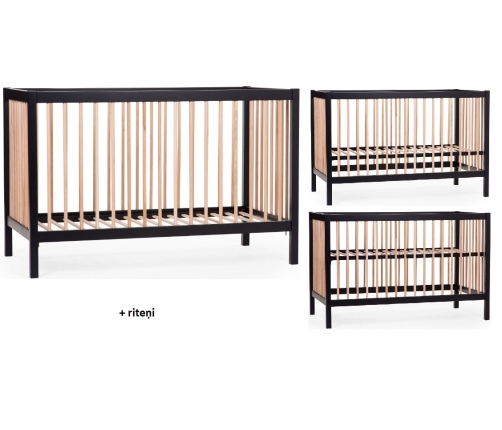 Детская кроватка 60x120 см Childhome Cot 97 Black Natural