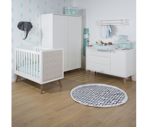 Bērnu gulta CHILDHOME Retro Rio White Cot