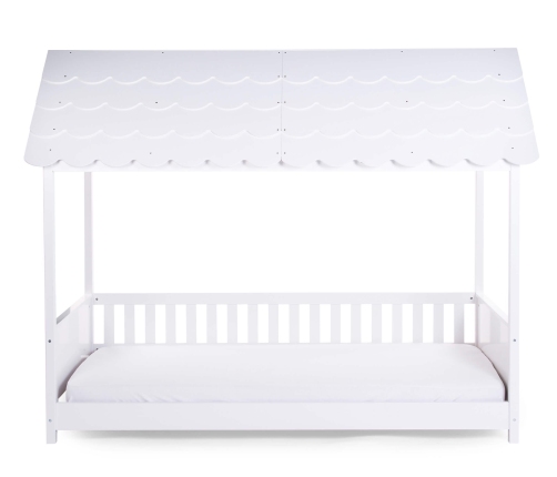 Bērnu gulta Māja ar jumtu 200x90 сm Childhome Rooftop bed frame house White