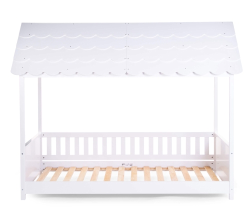 Bērnu gulta Māja ar jumtu 200x90 сm Childhome Rooftop bed frame house White