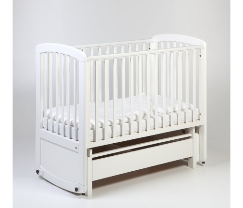 Детская кроватка колыбель с ящиком TROLL De Lux Glider White COT-GN0474