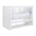 Bērnu gulta-transformeris CHILDHOME Quadro White Cot + Slats + Rails