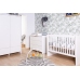 Bērnu gulta-transformeris CHILDHOME Quadro White Cot + Slats + Rails