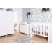 Bērnu gulta-transformeris CHILDHOME Quadro White Cot + Slats + Rails