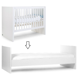 Детская раскладная кровать Трансформер 120x60 / 200х90 см Childhome Quadro White