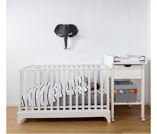 Bērnu gulta-transformeris CHILDHOME White frame Cot Ref 17