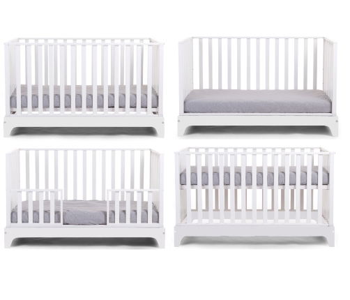 Bērnu gulta-transformeris CHILDHOME White frame Cot Ref 17