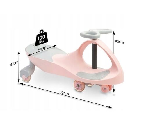 Bērnu mašīna Toyz Spinner ar LED riteņiem Pink