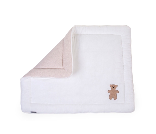 Детский матрас для манежа Двусторонний Childhome Teddy Jersey Melange Beige / Muslin