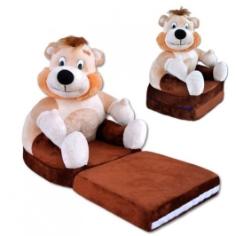 Детское раскладное плюшевое кресло - кровать Мишка Коричневый Детское раскладное плюшевое кресло - кровать Мишка Коричневый