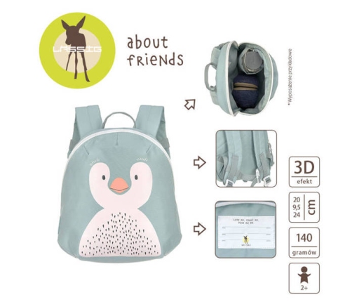 Bērnu mugursoma LASSIG About Friends Penguin