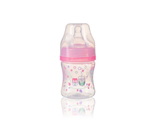 Bērnu pudele ar plato kakliņu 120ml BabyOno pink 402/02