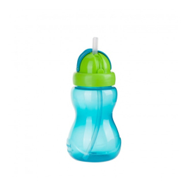 Bērnu pudele ar salmiņu 270 ml Canpol blue 56/109