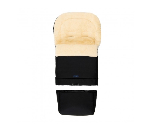 Спальный мешок на овечьей шерсти для коляски Womar SLEEP&GROW Wool Black S20-017