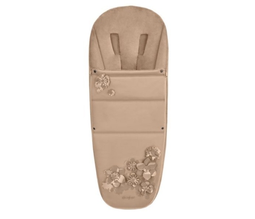 Bērnu ratu guļammaiss CYBEX Footmuff Nude Beige Simply flowers