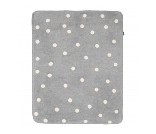 Bērnu sedziņa - plediņš 150 x 100 cm 100% kokvilna Womar GREY/WHITE SPOTS KB-024