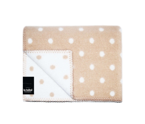 Bērnu sedziņa - plediņš La bebe Lamb wool Merynos Beige dots