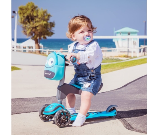 Трехколесный самокат Smart Trike Scooter T1 LED + Рюкзачёк Blue