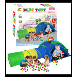 Bērnu telts Tunelis + bumbiņas Play tent