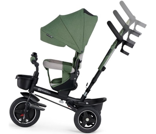 Детский трехколесный велосипед Kinderkraft Spinstep 5in1 Platinum green