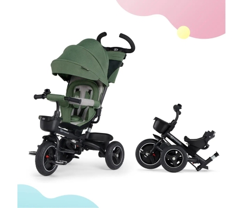 Детский трехколесный велосипед Kinderkraft Spinstep 5in1 Platinum green