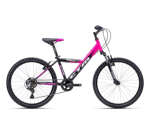 Bērnu velosipēds CTM Willy 2.0 Pink black 24 collas