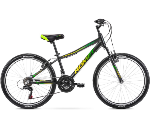 Bērnu velosipēds Romet Rambler Black/Green 24 collas