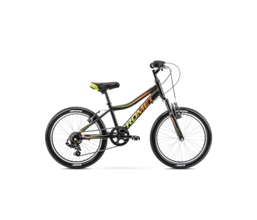 Bērnu velosipēds Romet Rambler KID 2 Black/orange 20 collas