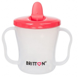 Britton First Cup Pink Кружечка-непроливайка с носиком 200 мл