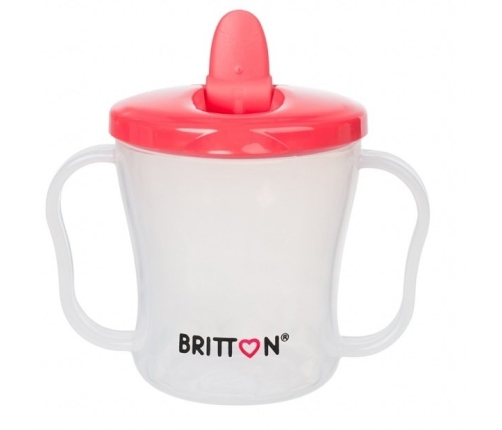 Britton First Cup Pink Кружечка-непроливайка с носиком 200 мл