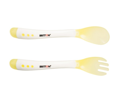 Britton Heat Sensing Feeding Fork & Spoon Termojūtīgas komplekts Karote+dakša