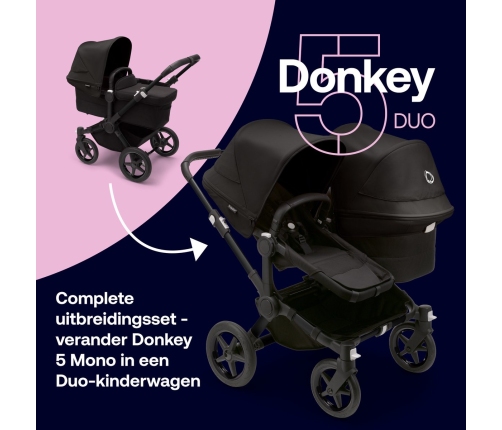 Bugaboo Donkey 5  Grey Melange Black frame Детская Коляска Трансформер 2в1 (без капюшона)